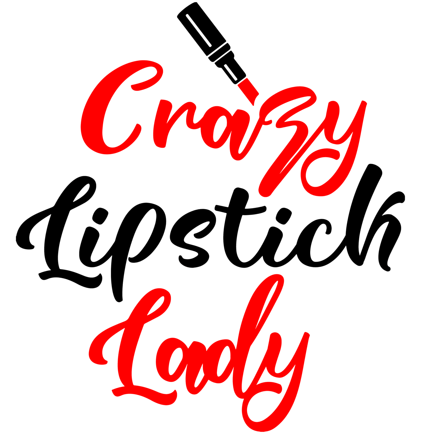 Crazy lipstick lady iron on heat transfers