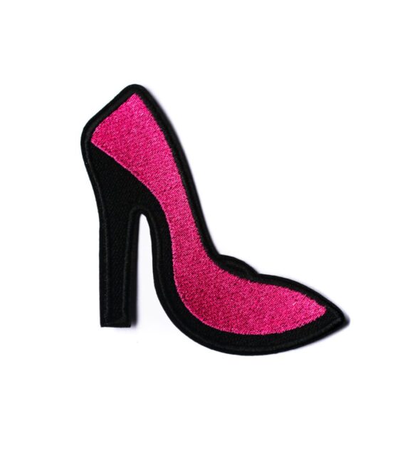 Fuchsia heel iron on embroidery patches