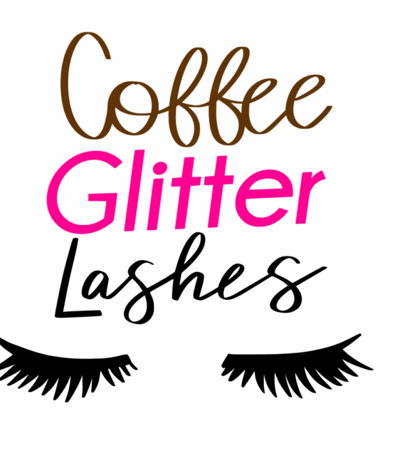 Coffee glitter lashes make up heat transfers