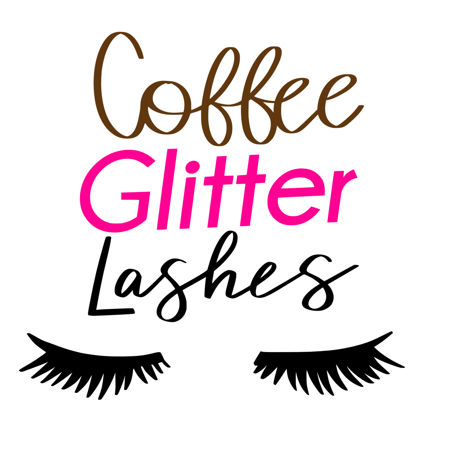 Coffee glitter lashes make up heat transfers