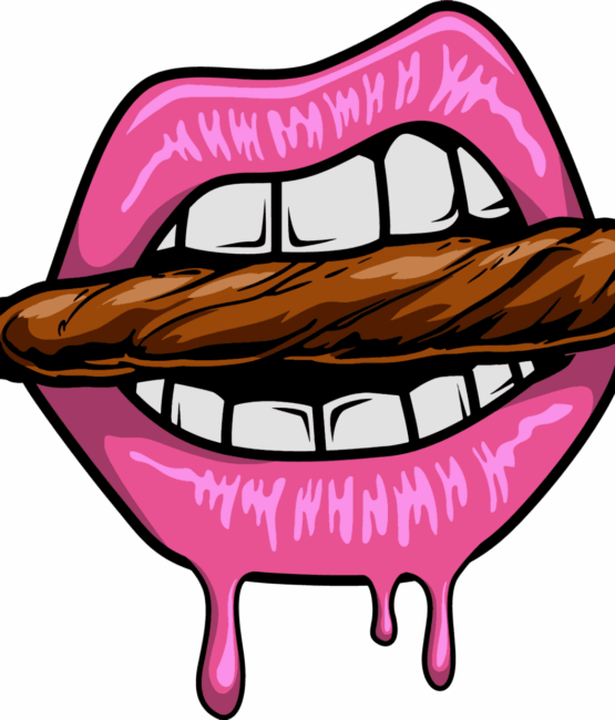 Pink lip blunt iron heat transfers