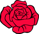 Red rose iron on heat transfers