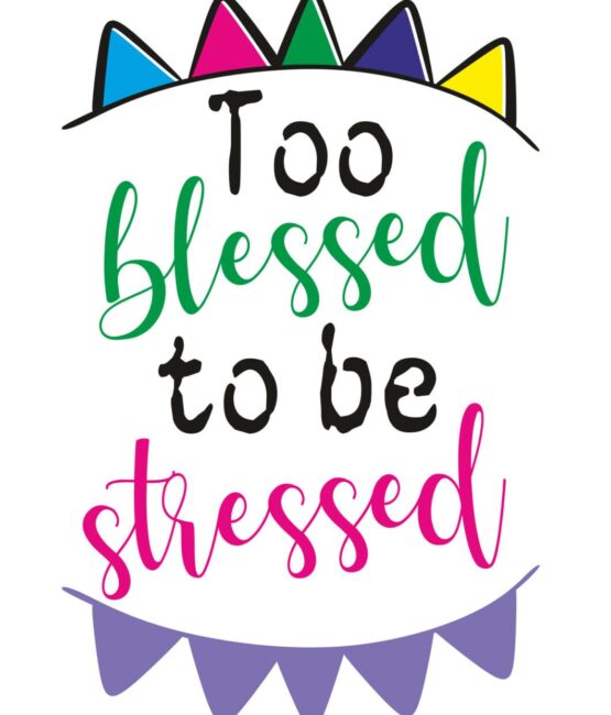 Too blessed to be stressed iron on heat transfers