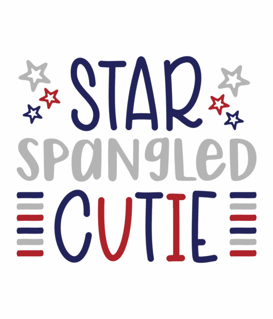 Star spangled cutie patriotic heat transfers