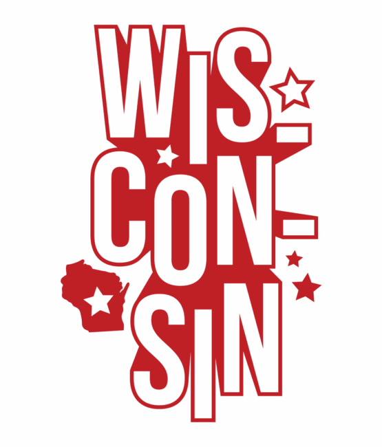 Red Wisconsin State heat transfers