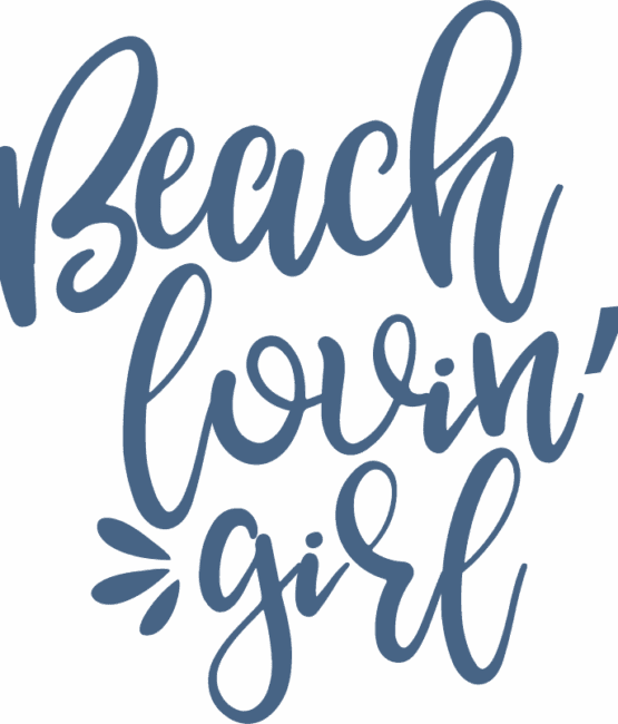 Beach loving girl iron on heat transfers