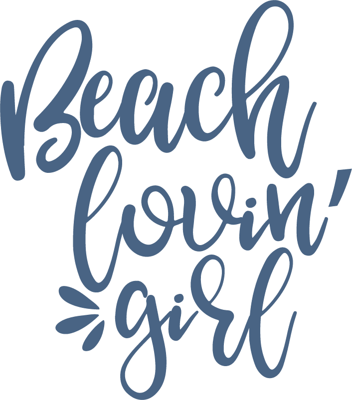 Beach loving girl iron on heat transfers