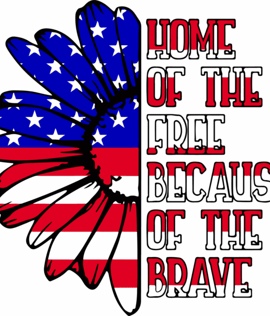 Home of the free patriotic heat transfers