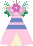 Teepee iron on heat transfers