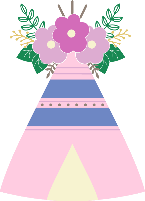Teepee iron on heat transfers