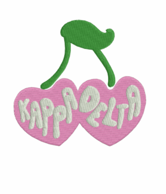 Kappa delta cherry iron on patch