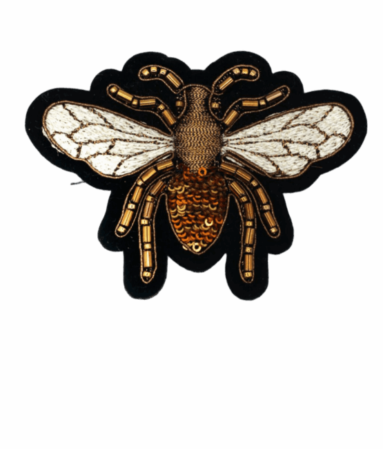 Beaded bee sew on patches