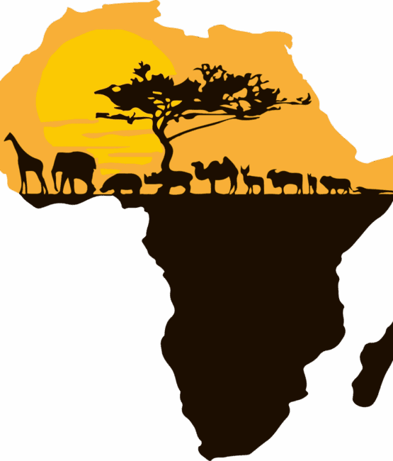 Africa map melanin heat transfers