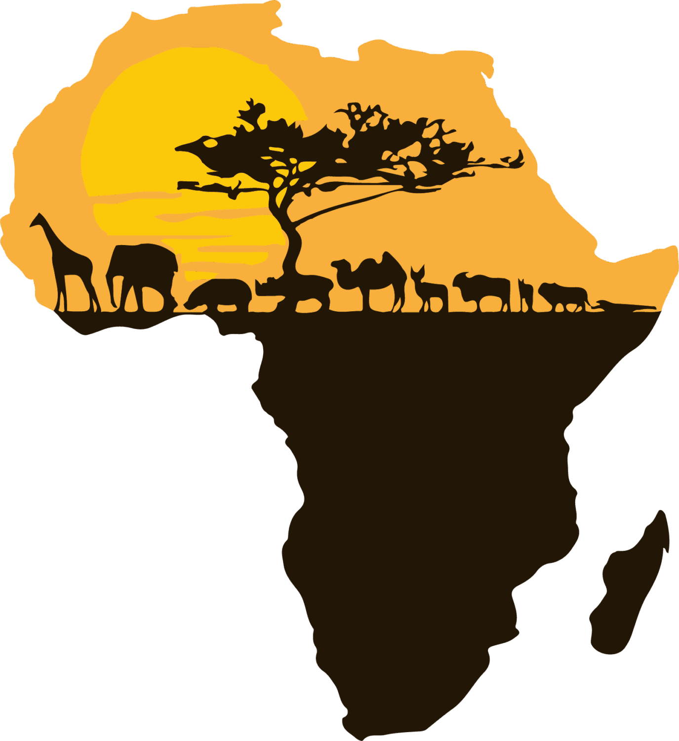 Africa map melanin heat transfers