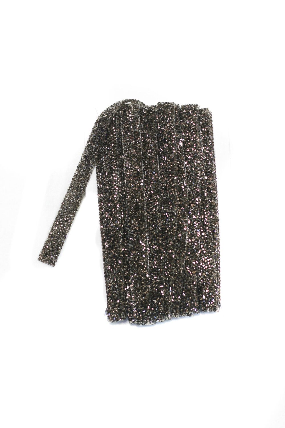 Gray hot-fix rhinestone trim