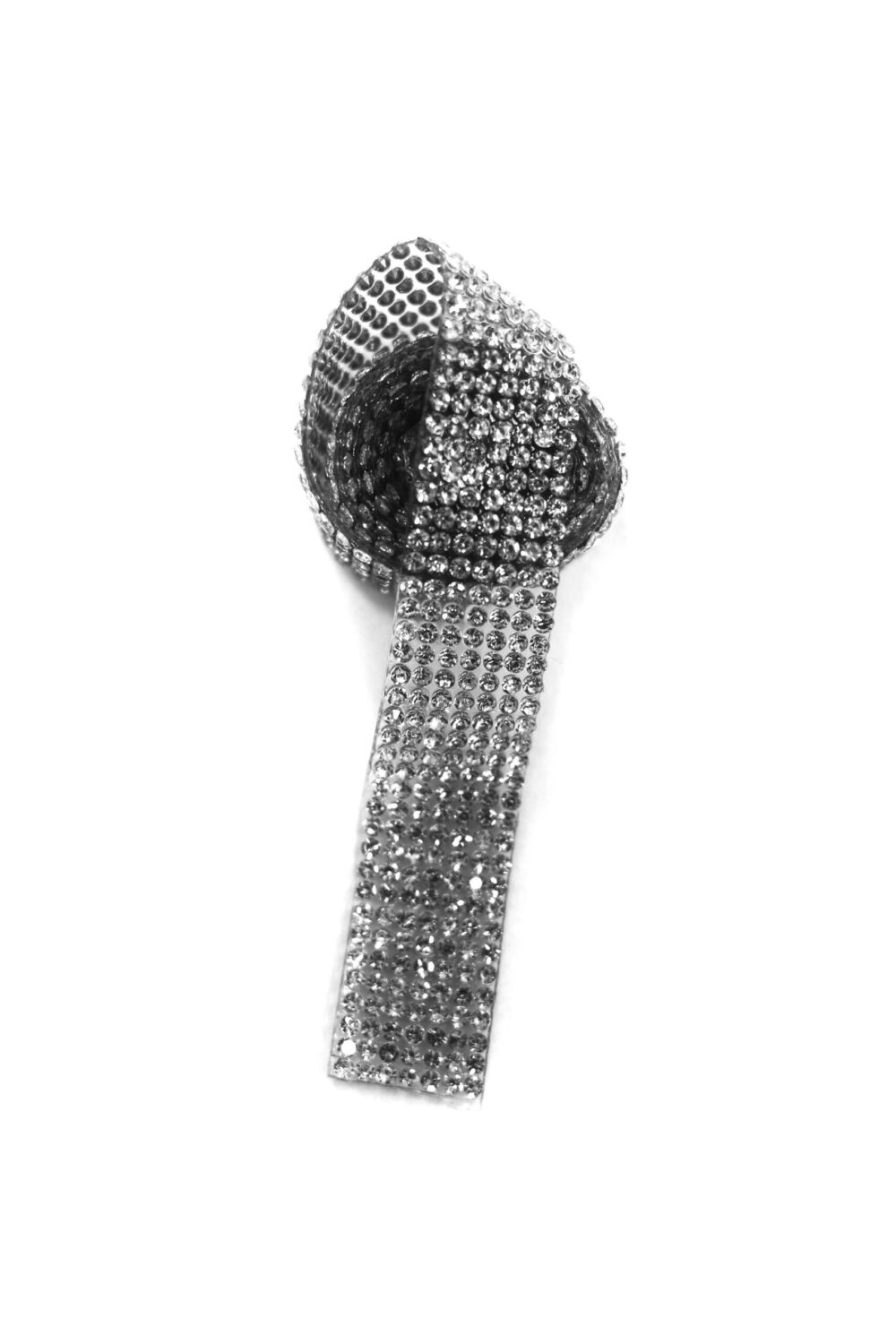 Bright Silver hot-fix rhinestone trim