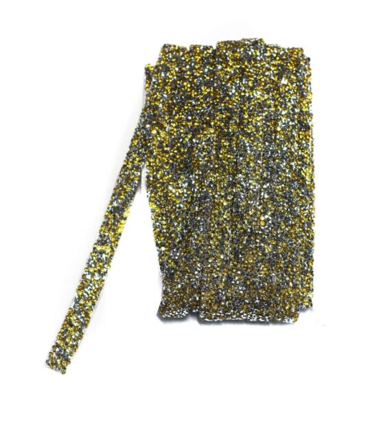 Gold mix hot-fix rhinestone trim