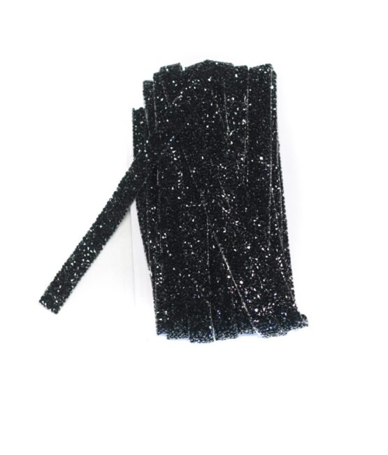 Black hot fix Rhinestone trim