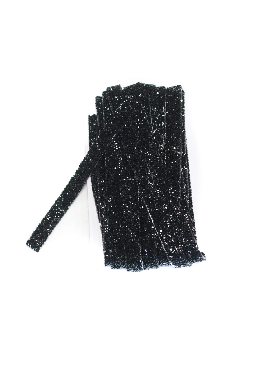 Black hot fix Rhinestone trim