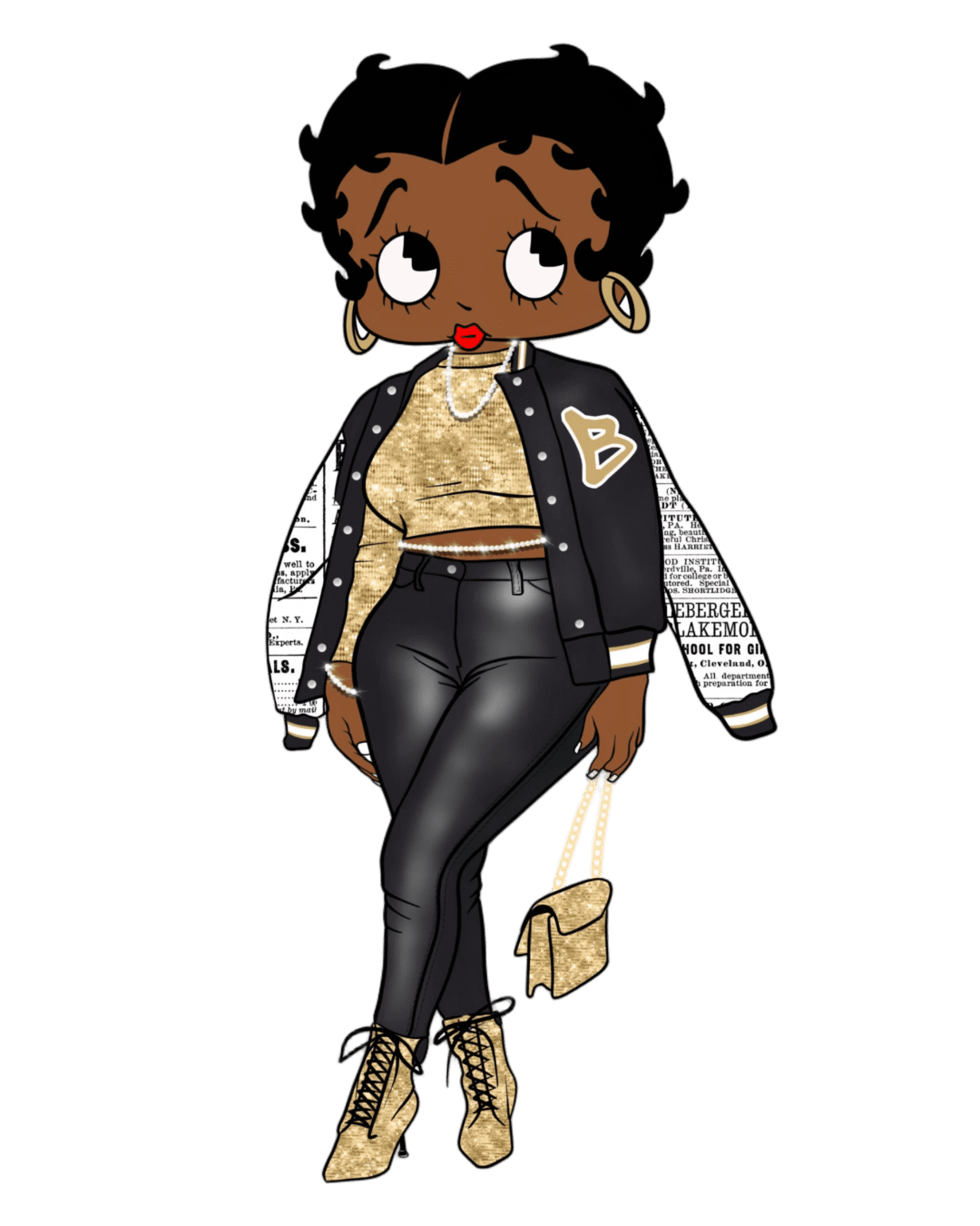 Betty Melanin iron on heat transfers