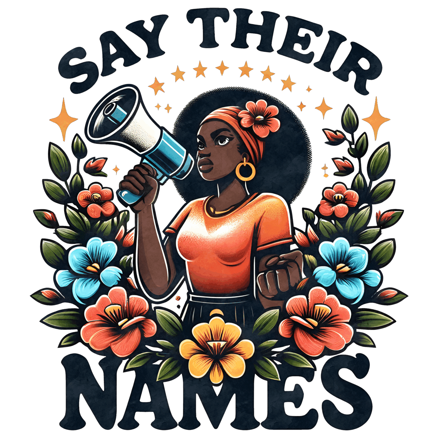 Say their names black history iron on heat transfers