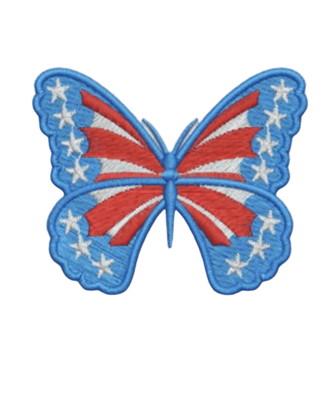 Blue Iron on embroidery Butterfly patches