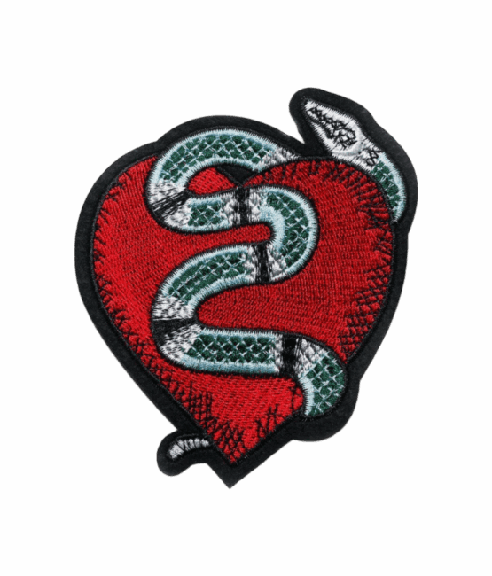 Snake Heart Embroidered Patch
