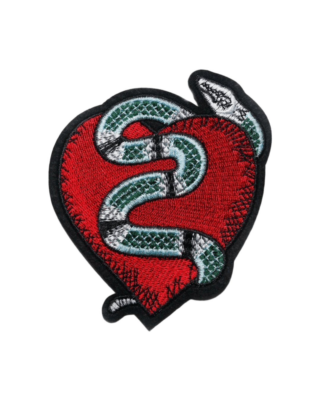 Snake Heart Embroidered Patch
