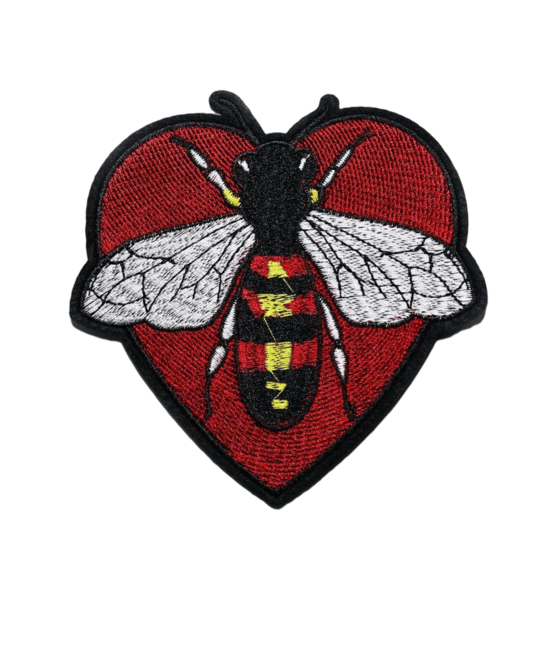 Bee Patch Heart Iron on Embroidered Patch