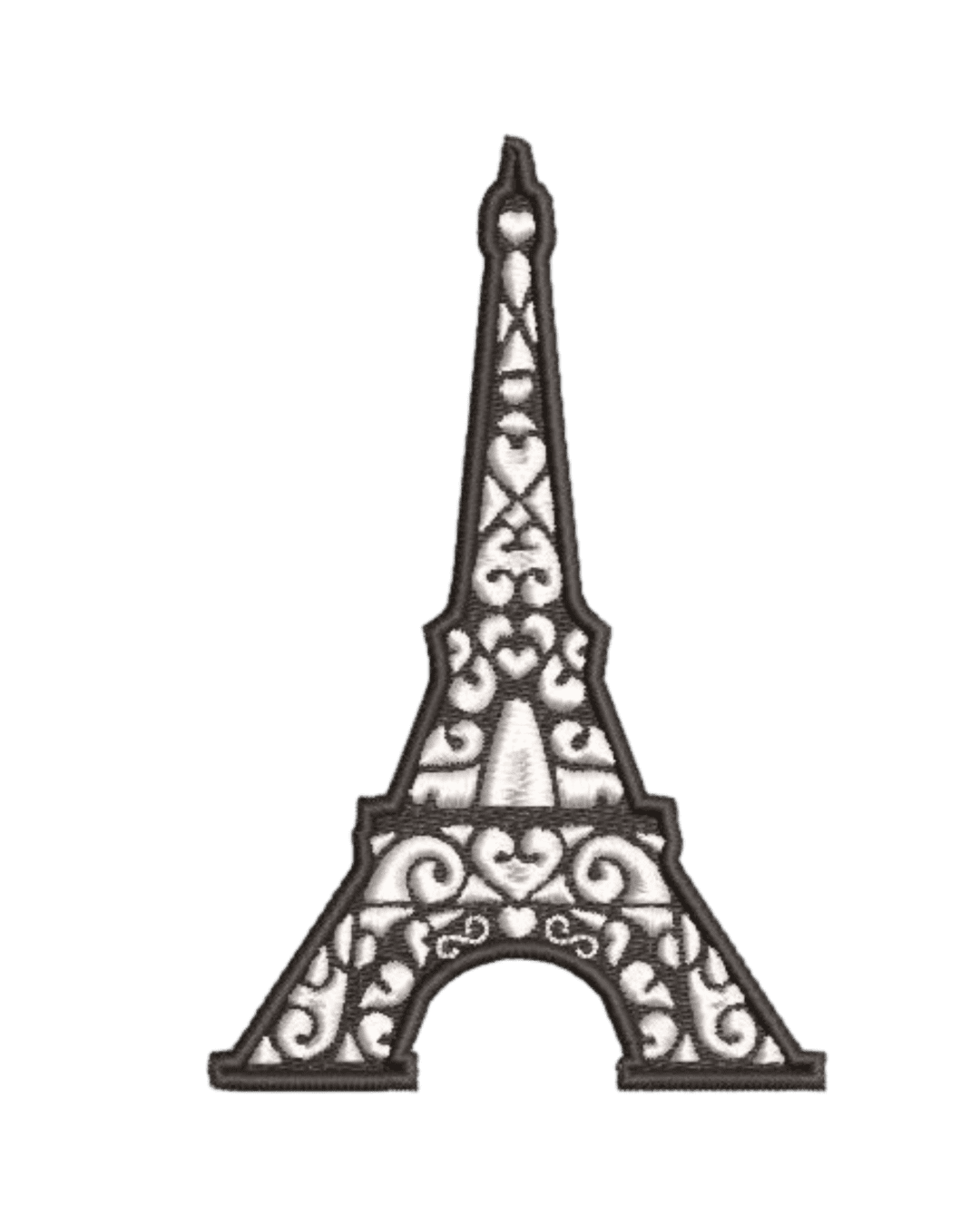 Eiffel tower embroidery designs with hearts