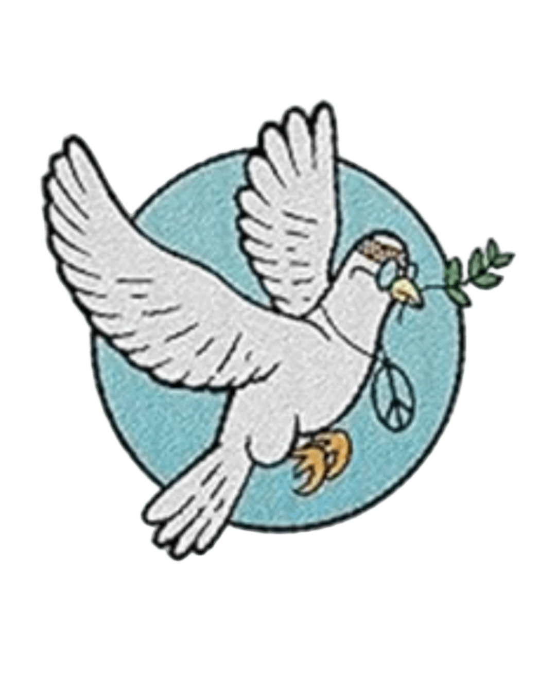 White dove iron on embroidery patches