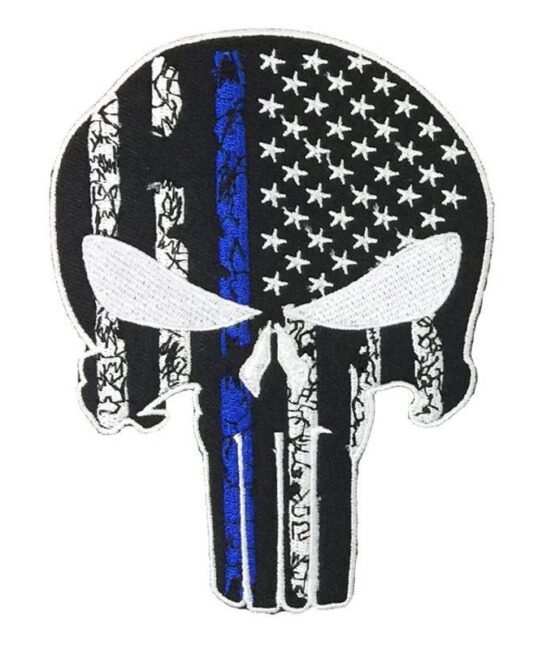 Skull punisher iron on embroidery patches