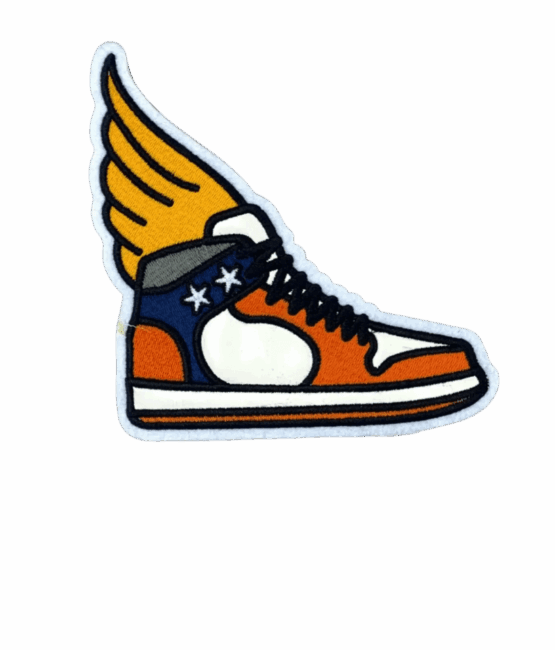 Sneaker wings iron on embroidery patches