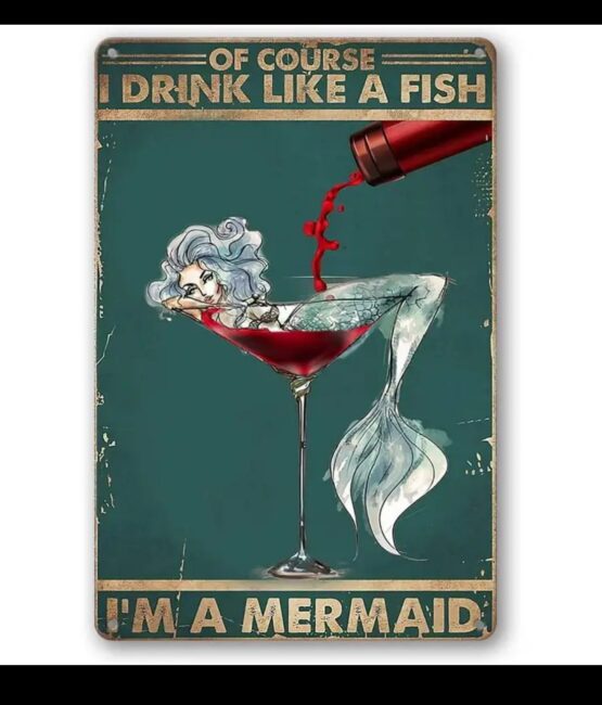 Drink like a fish retro heat transfers