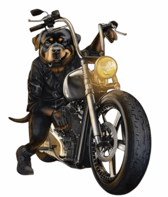 Dog Motorcycle iron on Heat transfers