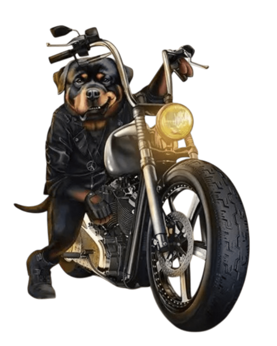 Dog Motorcycle iron on Heat transfers