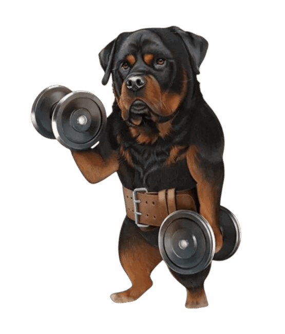 Dog lift weights iron on Heat transfers