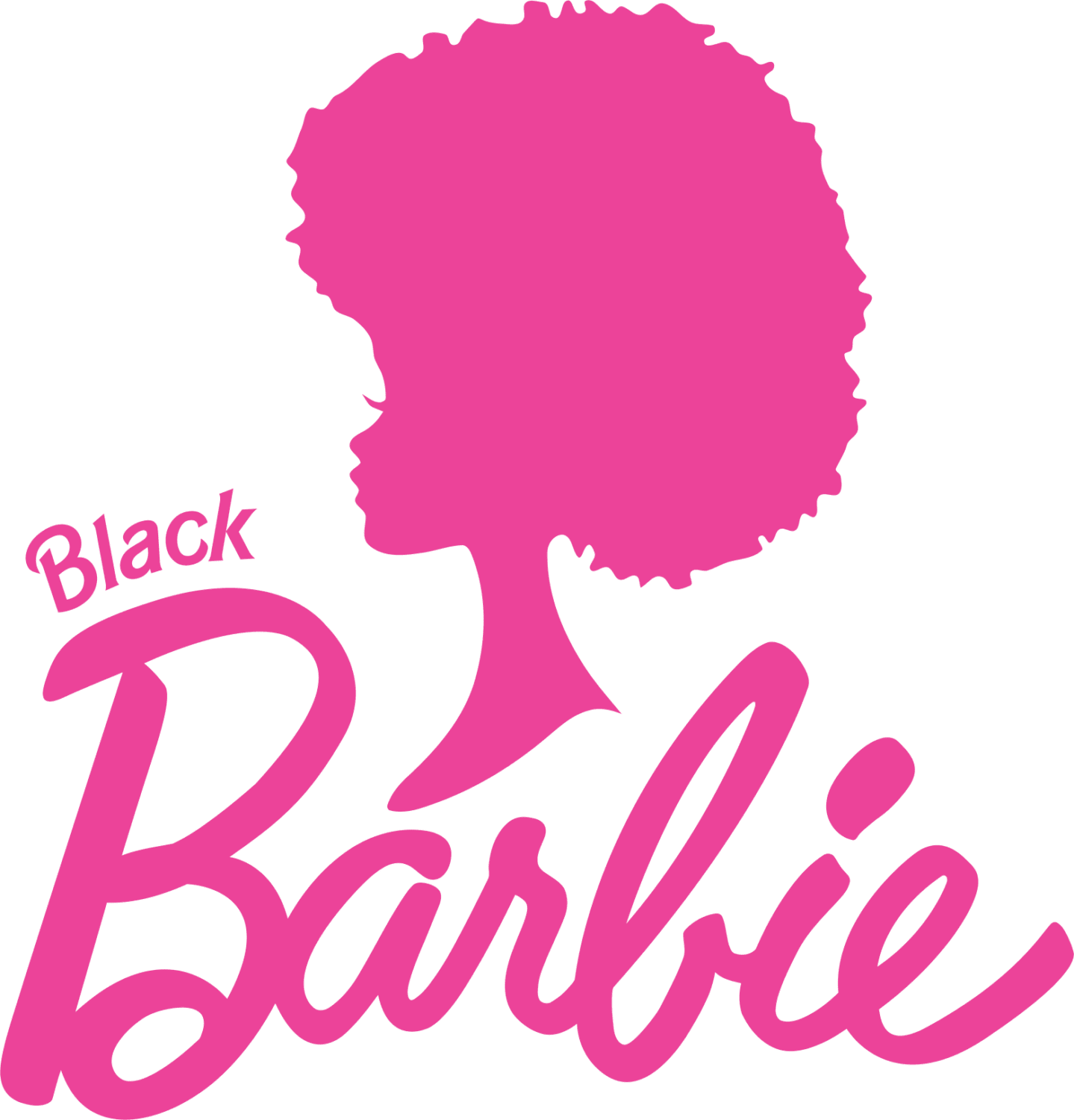 Pink black barbie heat transfers