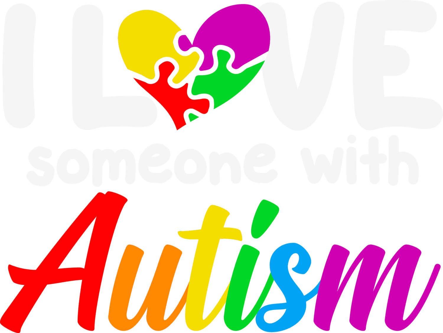 I love someone with Autism Awareness DTF Transfers