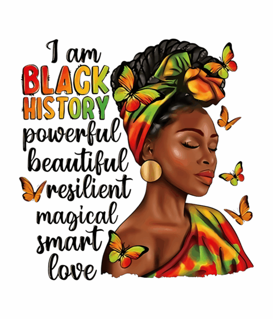beautiful I am black history heat transfers