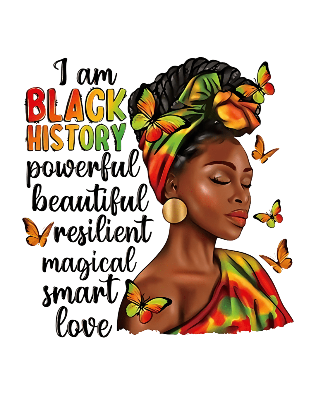 beautiful I am black history heat transfers