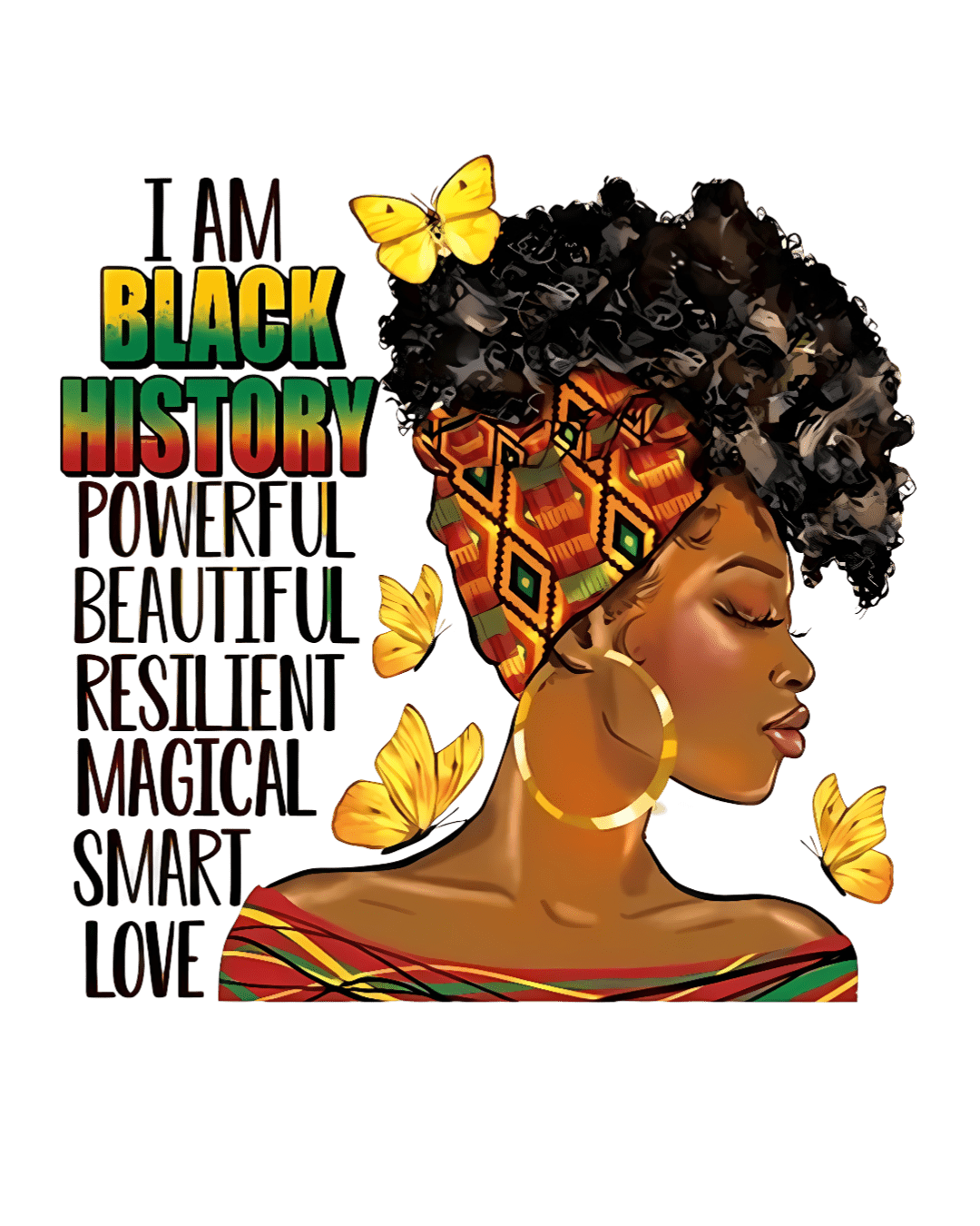 Powerful I am black history heat transfers
