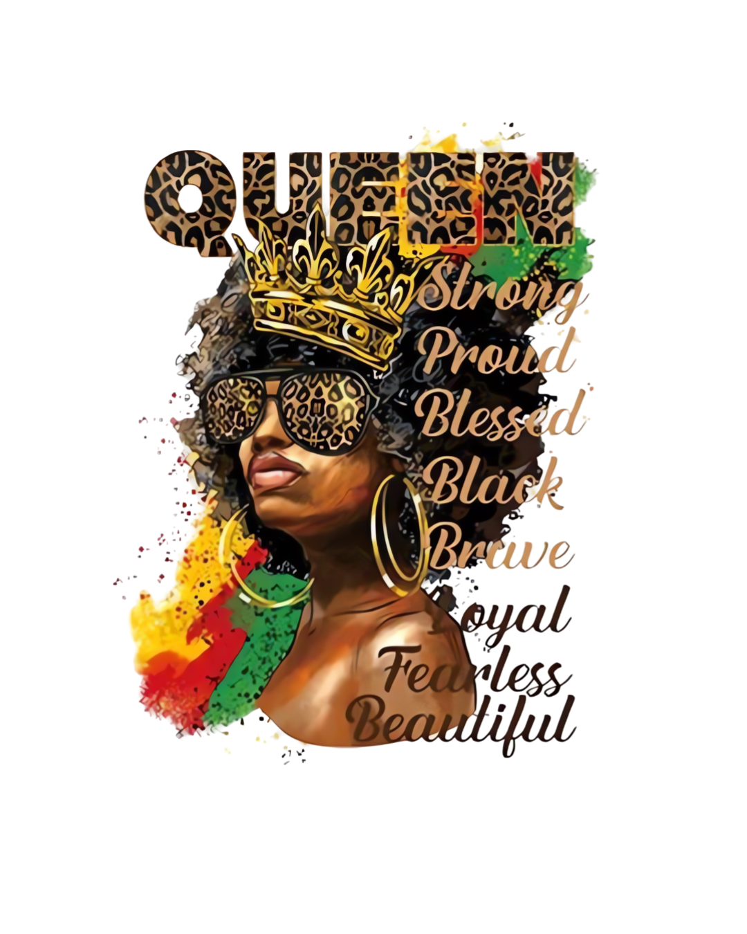 Queen Juneteenth heat transfers