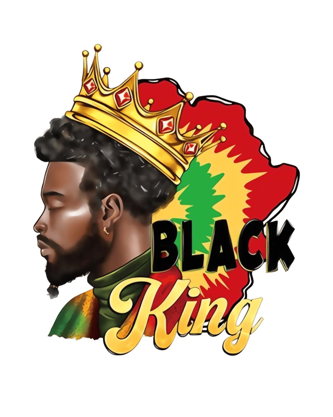 Black king Juneteenth heat transfers