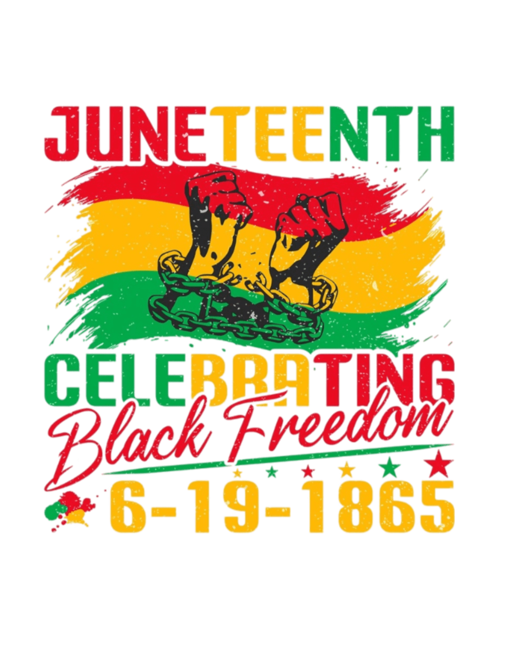 Black freedom Juneteenth heat transfers