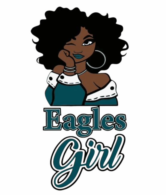 Eagles melanin girl sports heat transfers