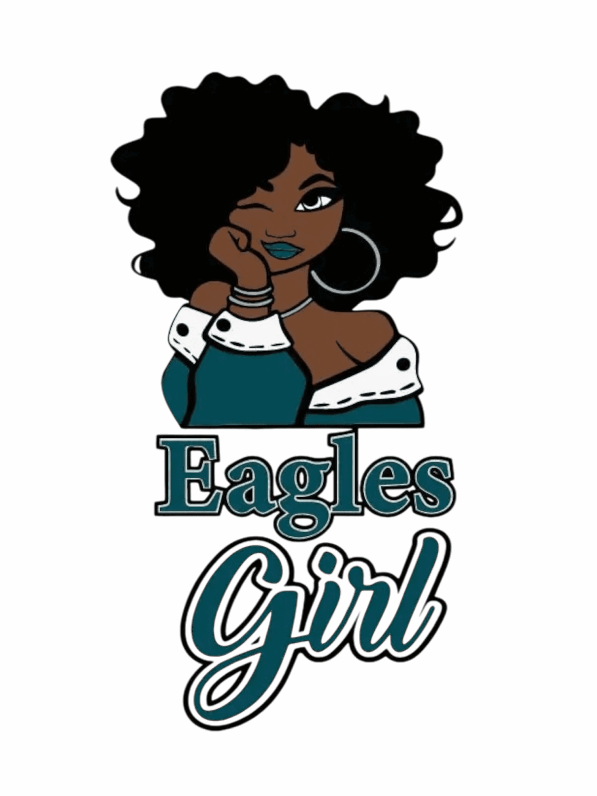 Eagles melanin girl sports heat transfers