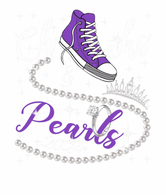 The Chucks and Pearls Kamala Harris heat transfer