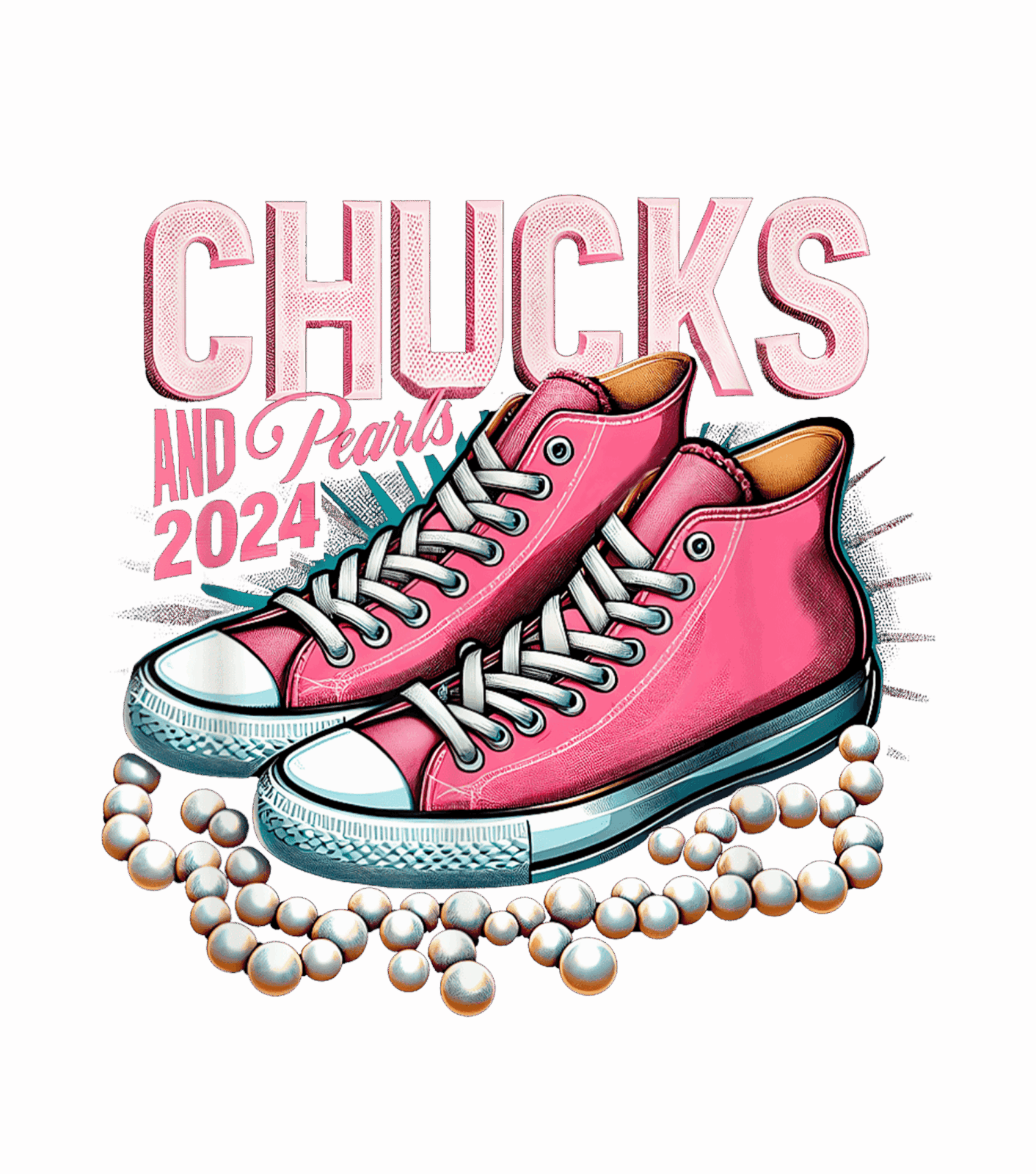 The Chucks and Pearls Kamala Harris heat transfer