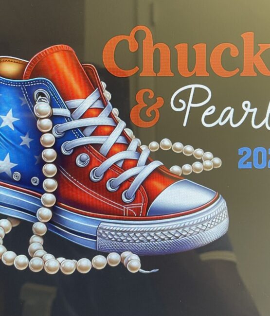 The Chucks and Pearls Kamala Harris heat transfer